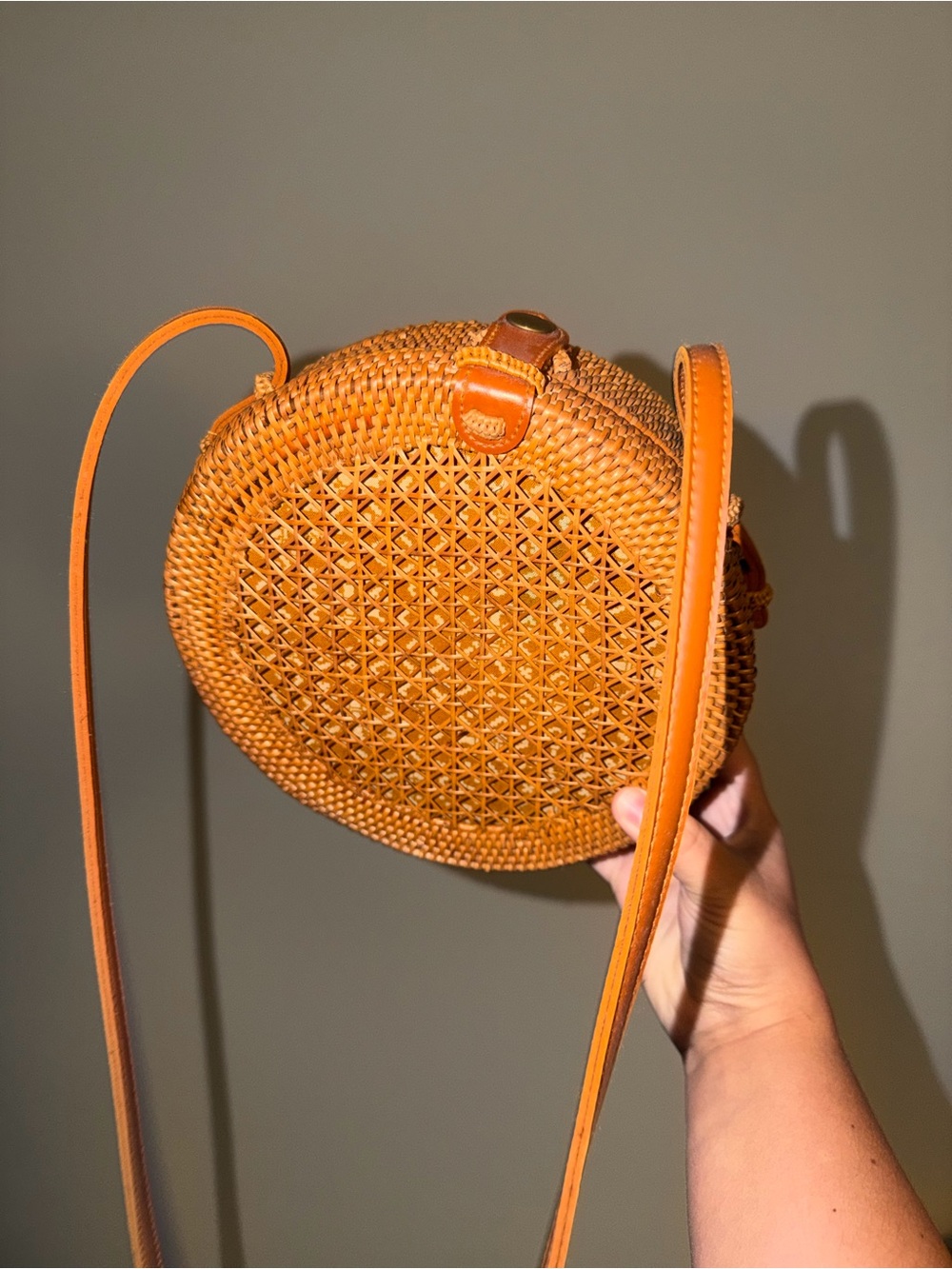 Anthropologie Lilian Woven Crossbody Round Bag - Picture 3 of 9